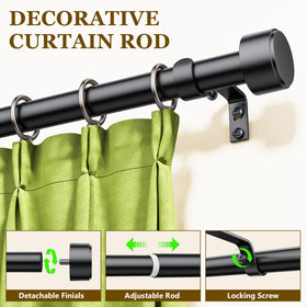 Joawcy curtain rod sturdy metal construction for heavy drapes