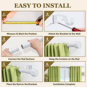 Joawcy curtain rod features 1-inch diameter metal construction for strength