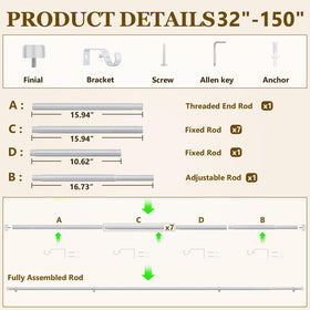 Joawcy curtain rod shown in a living room setup with elegant decor