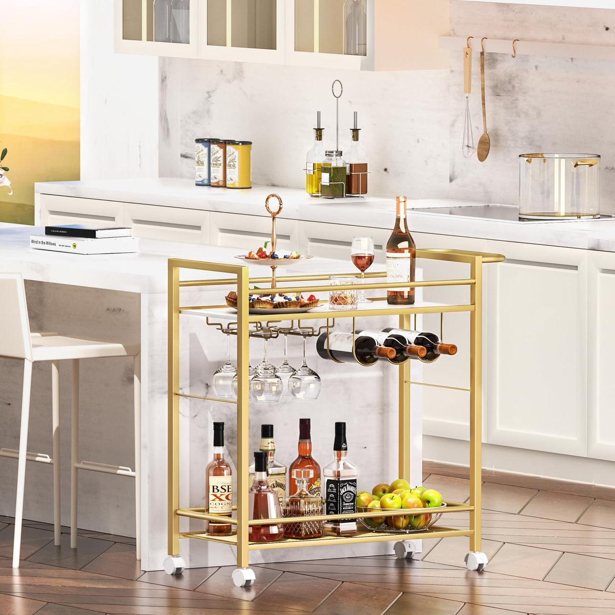 Joaxswe bar cart easy-assembly with clear instructions for quick setup.