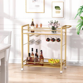 Joaxswe bar cart glass holder supports glasses securely during service.