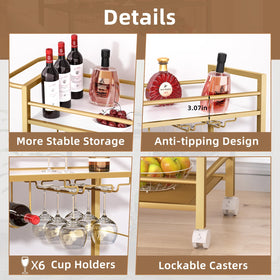 Joaxswe bar cart kitchen-dining versatility suits coffee, cocktails, and tea service.