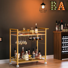 Joaxswe bar cart wine rack keeps bottles organized and ready.