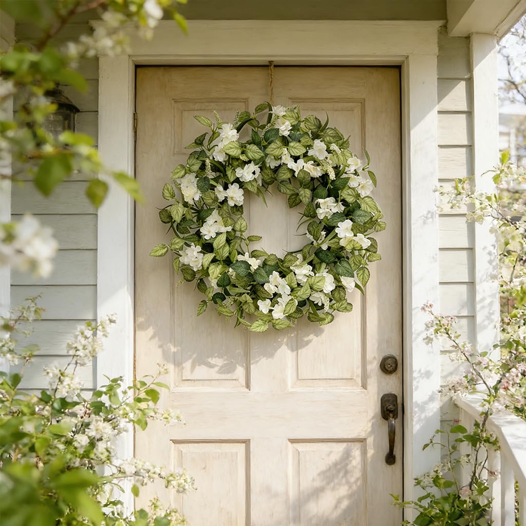 Jobflower 24 inch spring wreath for front door with lush realism.