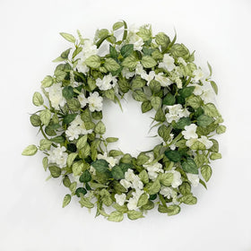 Jobflower all season wreath for indoor or sheltered outdoor use.
