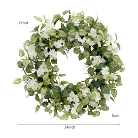 Jobflower easy maintenance wreath stays vibrant with light cleaning.