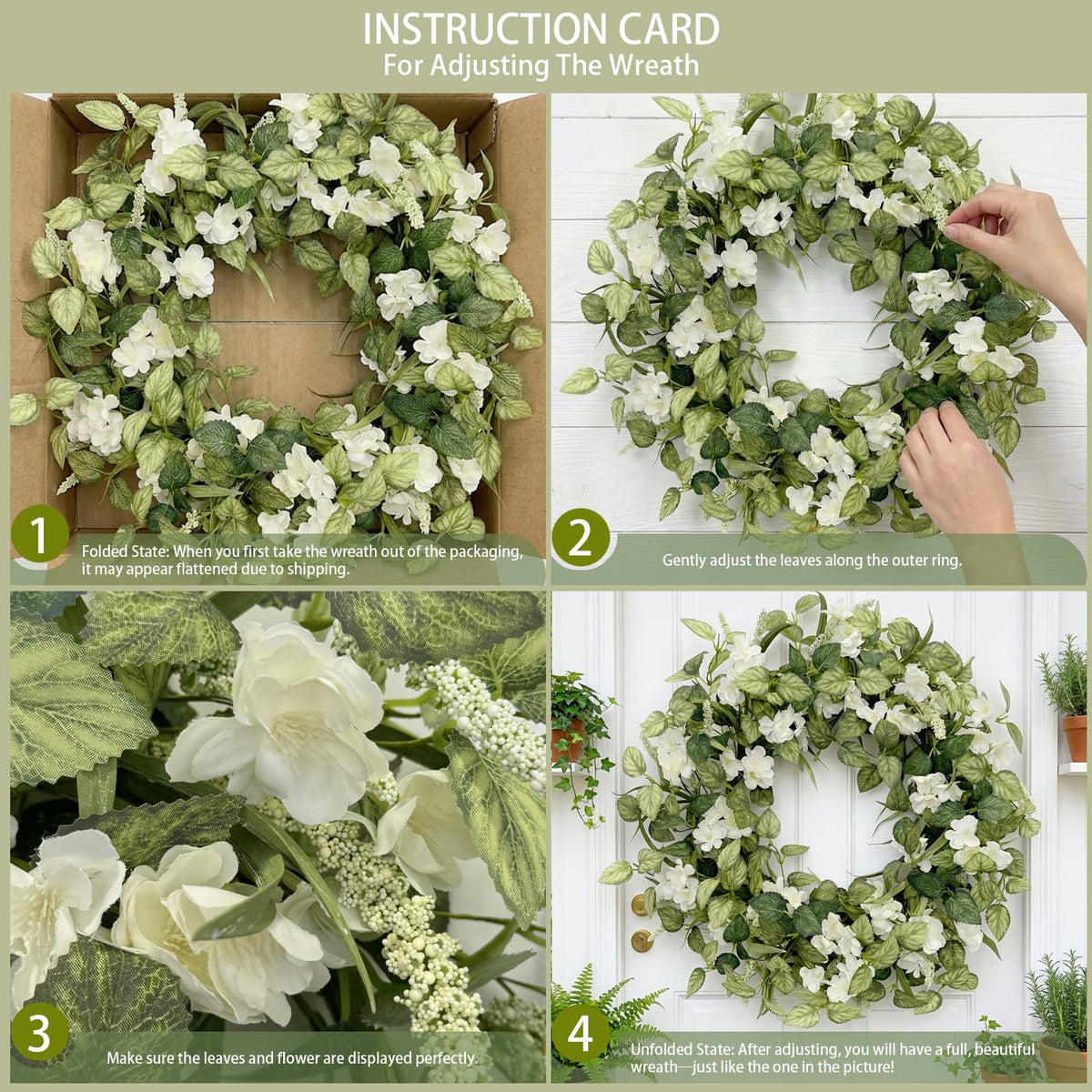 Jobflower large 24 inch eucalyptus like wreath with full foliage.