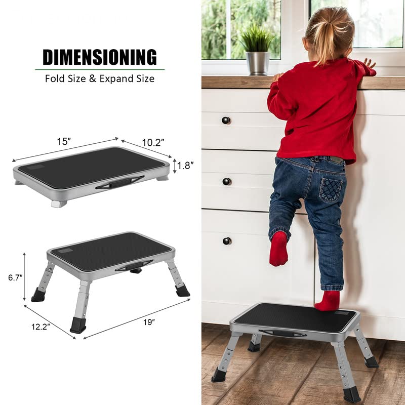 Thick rubber feet on Jocauto stool enhance ground grip.