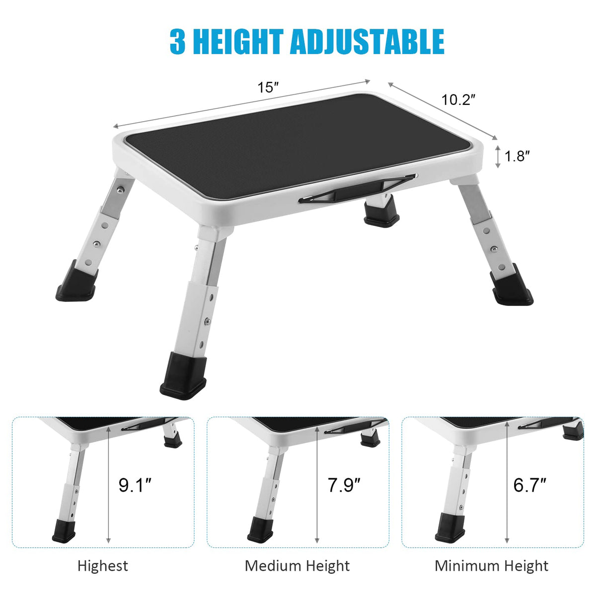 Jocauto folding step stool non-slip platform for secure kitchen tasks
