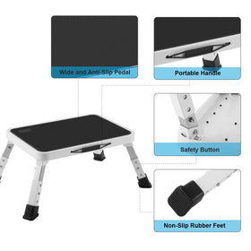 Jocauto height-adjustable step stool with three heights for versatility