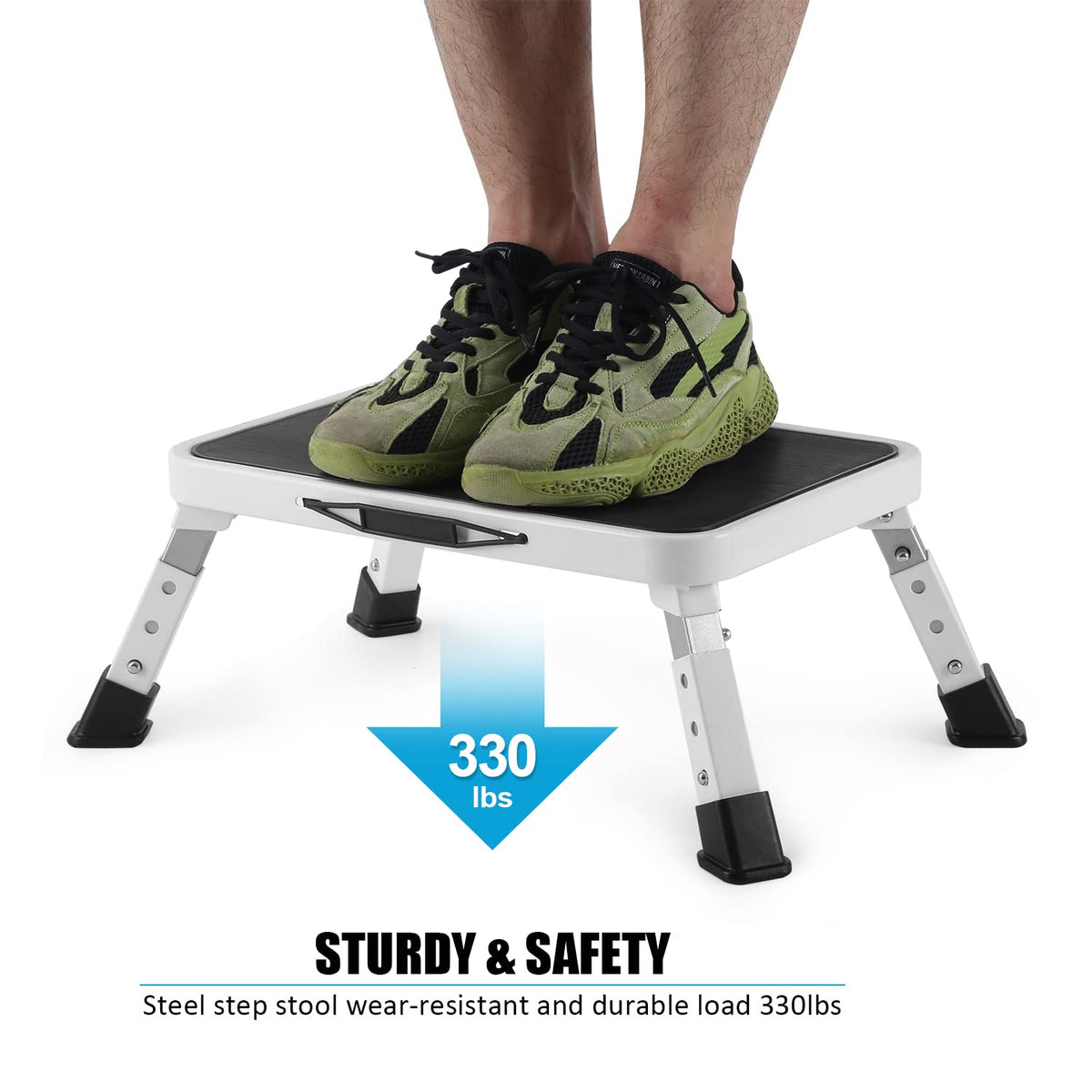 Jocauto lightweight step stool with carry handle for portability
