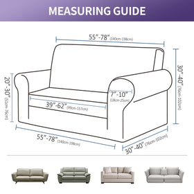 Joccun Stretch Loveseat Slipcover side view showing secure elastic bottom for a non-slip fit.
