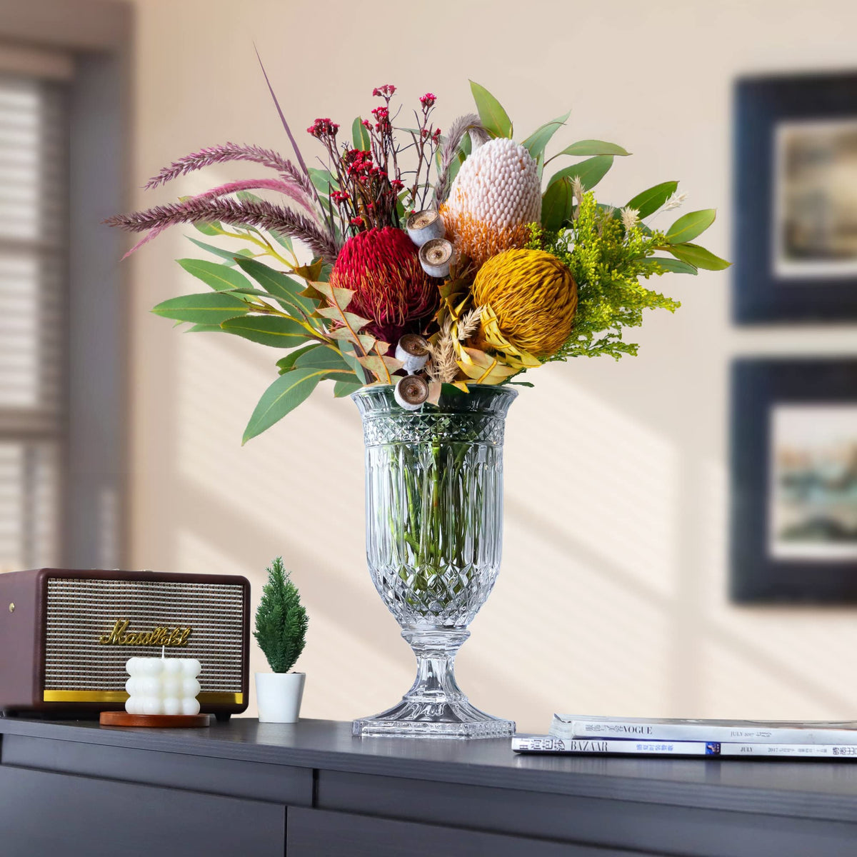 Joeyan floor-vase size fits living rooms and entryways for dramatic displays.