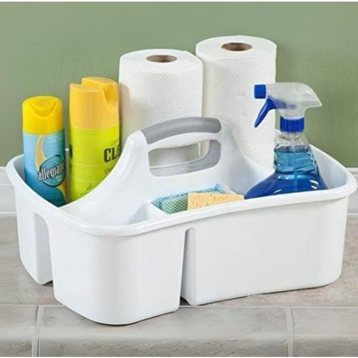 JoeyZ divided caddy with large compartments ideal for bulk items like towels and bottles.
