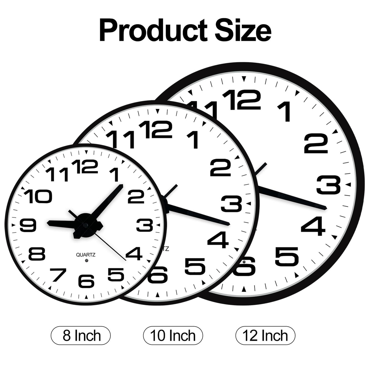 JoFomp lighted wall clock night illumination for easy reading in the dark.