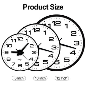 JoFomp lighted wall clock night illumination for easy reading in the dark.