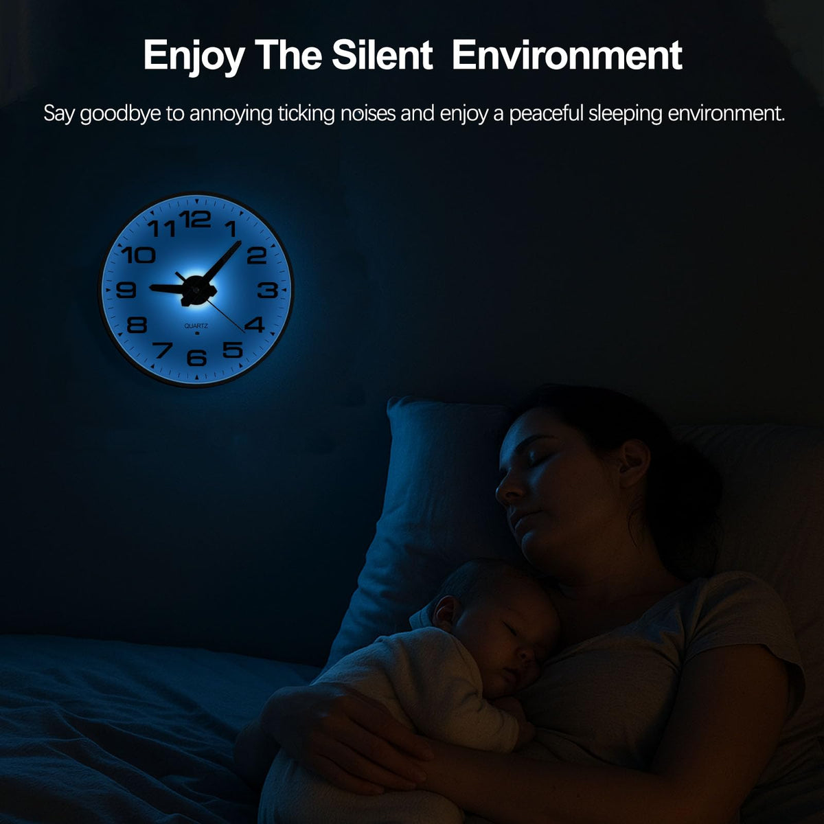 JoFomp night-friendly bedroom clock adds mood lighting and time check.