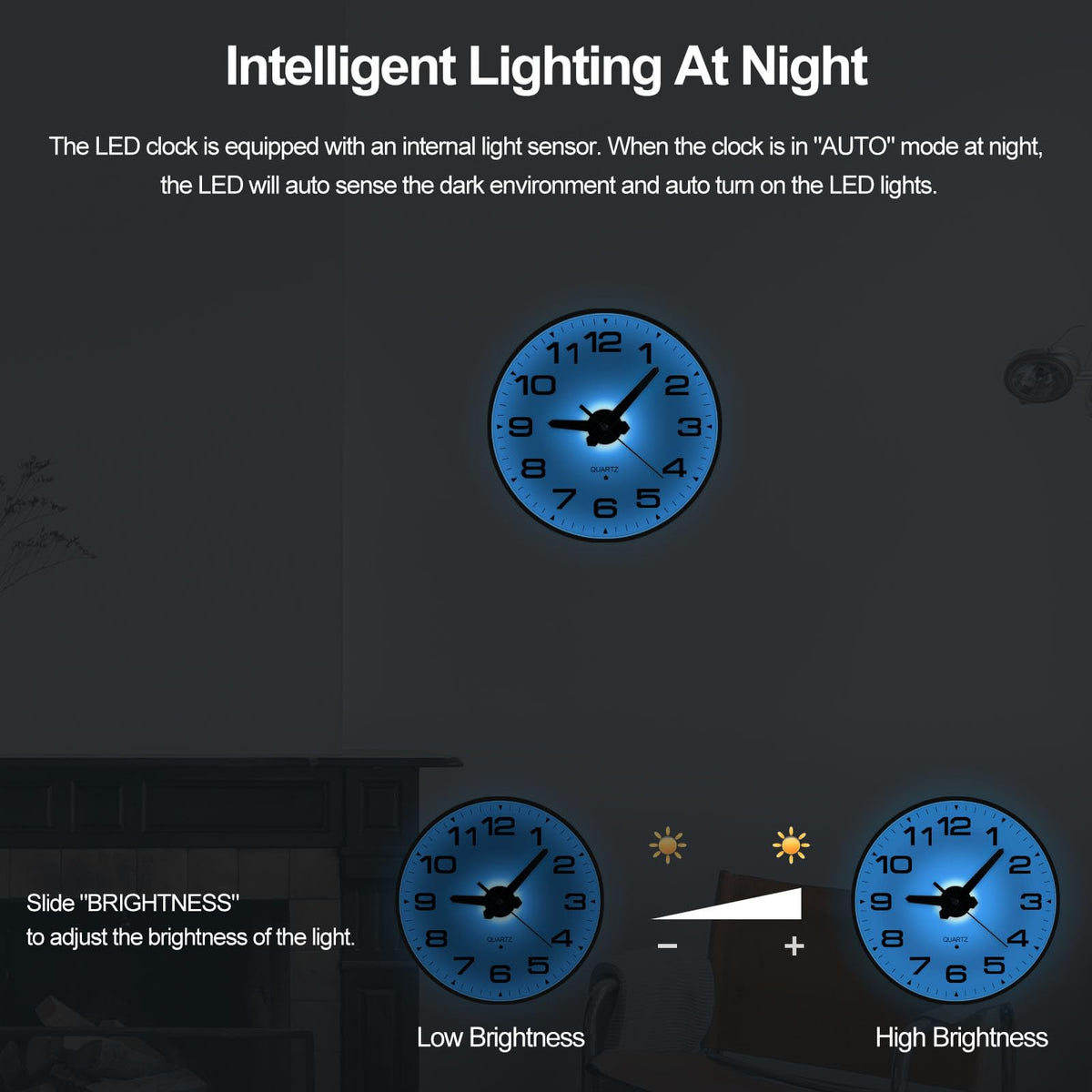 JoFomp wall clock silent quartz movement for quiet bedrooms and offices.