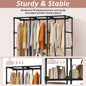 Jofuler Wardrobe 6 Shelves Storage: ample space for folded items and accessories