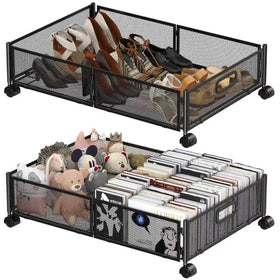 Joibabe under-bed storage container assembly wheels, showcasing quick setup for clutter-free space.