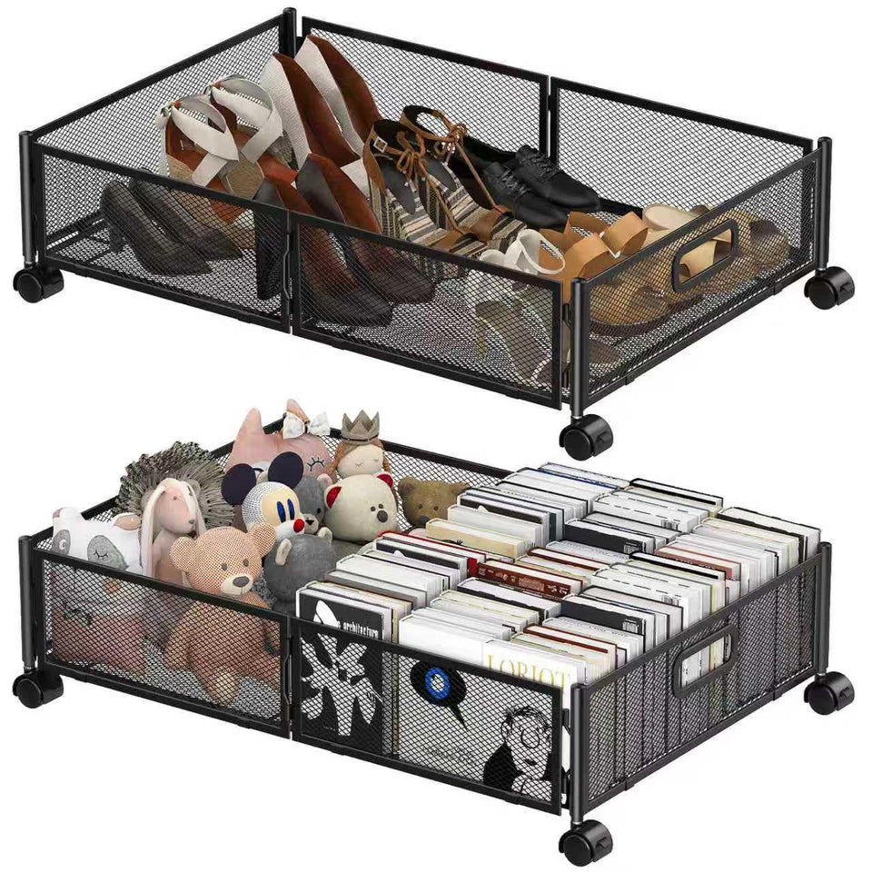 Joibabe under-bed storage container assembly wheels, showcasing quick setup for clutter-free space.