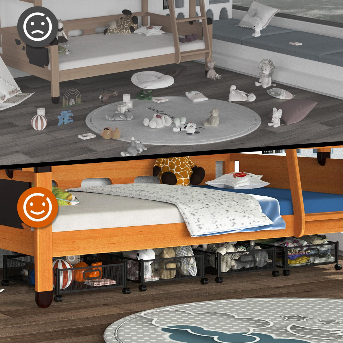 Joibabe unfolded dimensions maximize capacity for seasonal clothing.