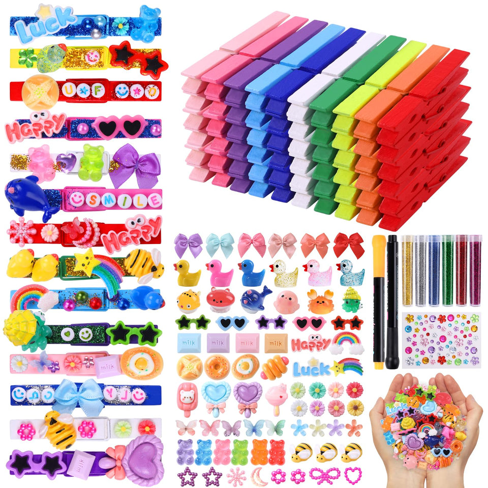 JOICEE 80-colorful wooden clips on a backpack show team spirit and easy personalization.
