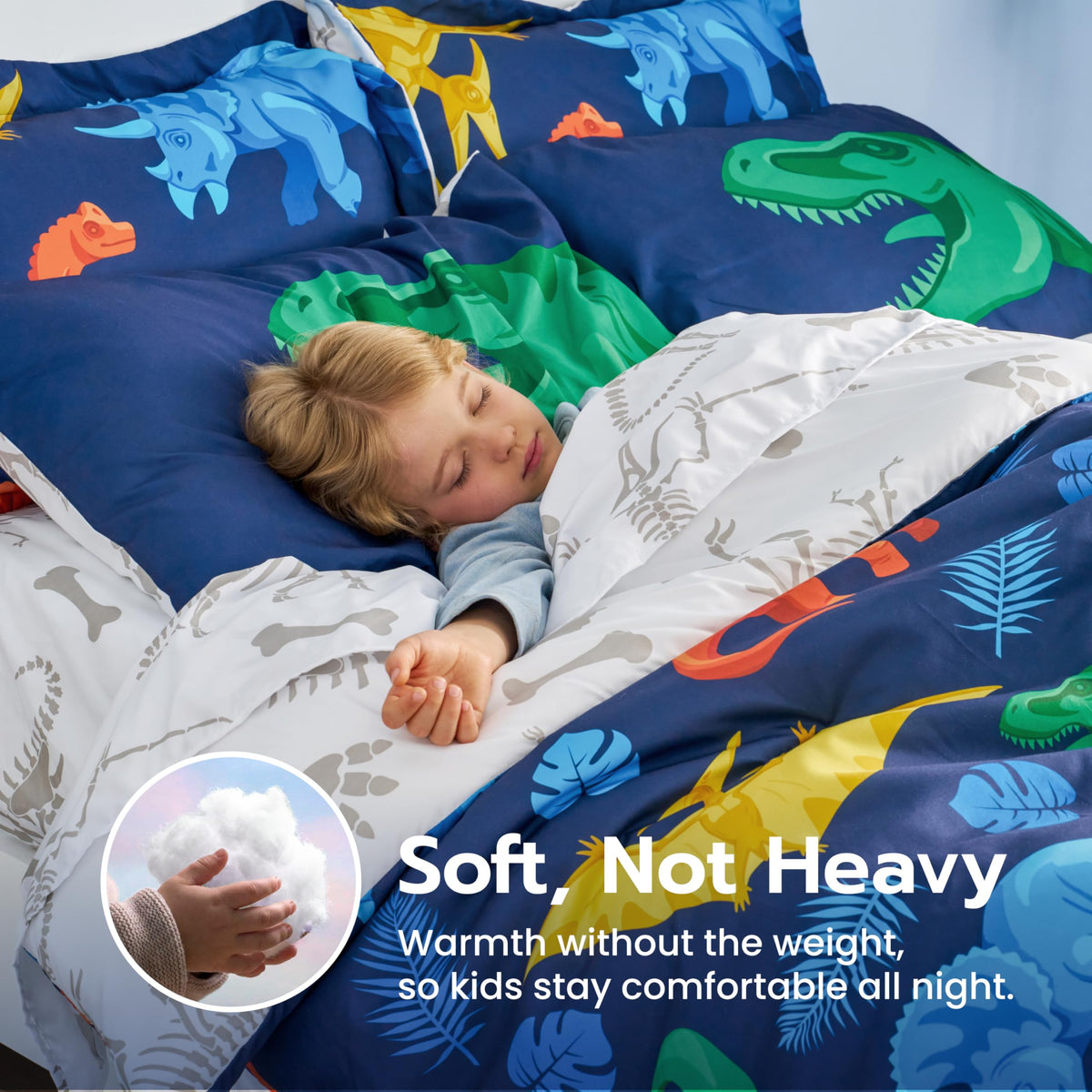 Joiedomi comforter closeup microfibers emphasize softness