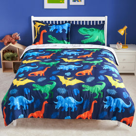 Joiedomi kid twin dinosaur comforter showcases soft microfiber for cozy nights