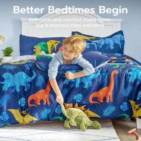 Joiedomi twin flat sheet dinosaur design offers breathable comfort
