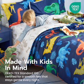 Joiedomi dinosaur pillowcase supports easy bedtime routine