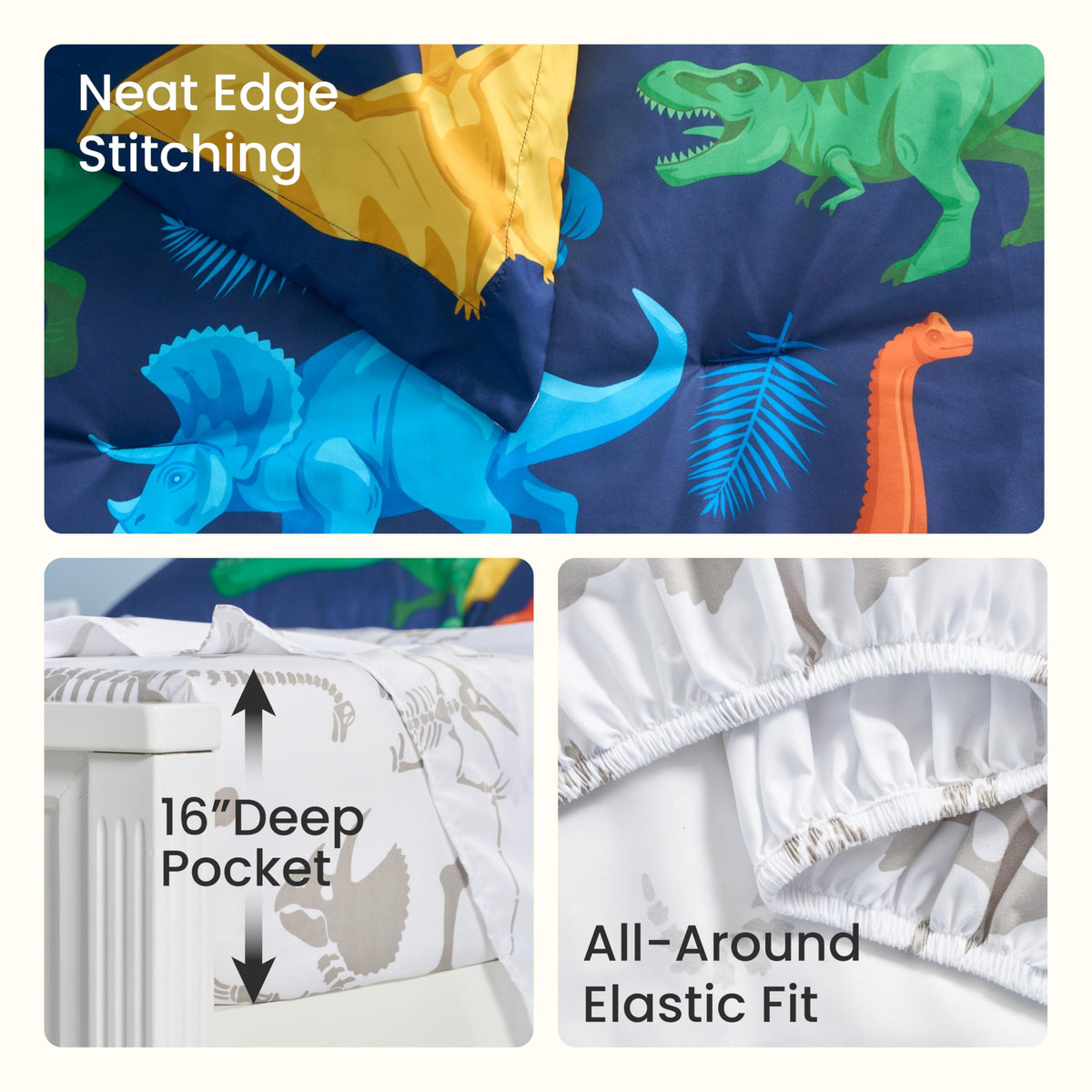 Joiedomi kid twin set packaging highlights easy care