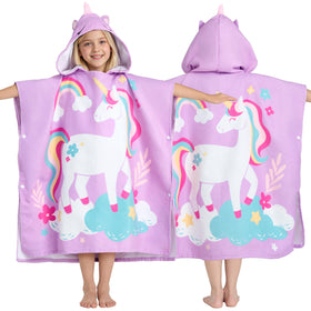 Joiedomi unicorn hooded towel for kids, quick-dry warmth after bath.