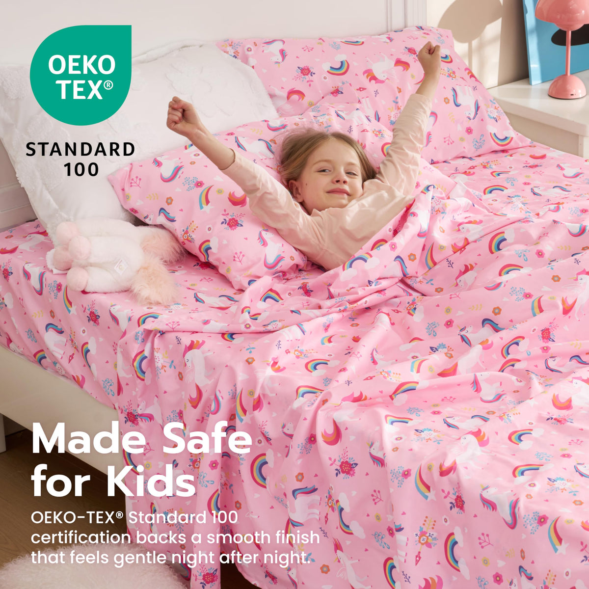 Joiedomi unicorn pillowcase detail highlights bright color quality