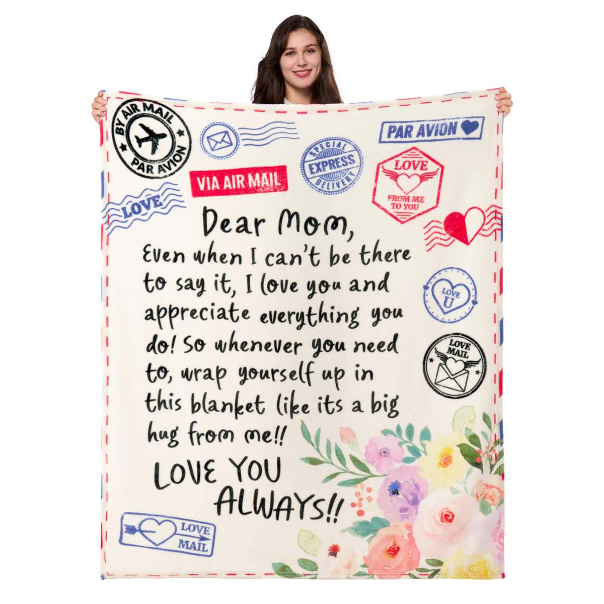 Joiedomi mom blanket with letter design, a warm gift for mom
