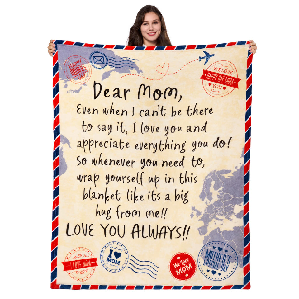 Joiedomi Mom Blanket with letter design offering warm, comforting vibes for gifting.