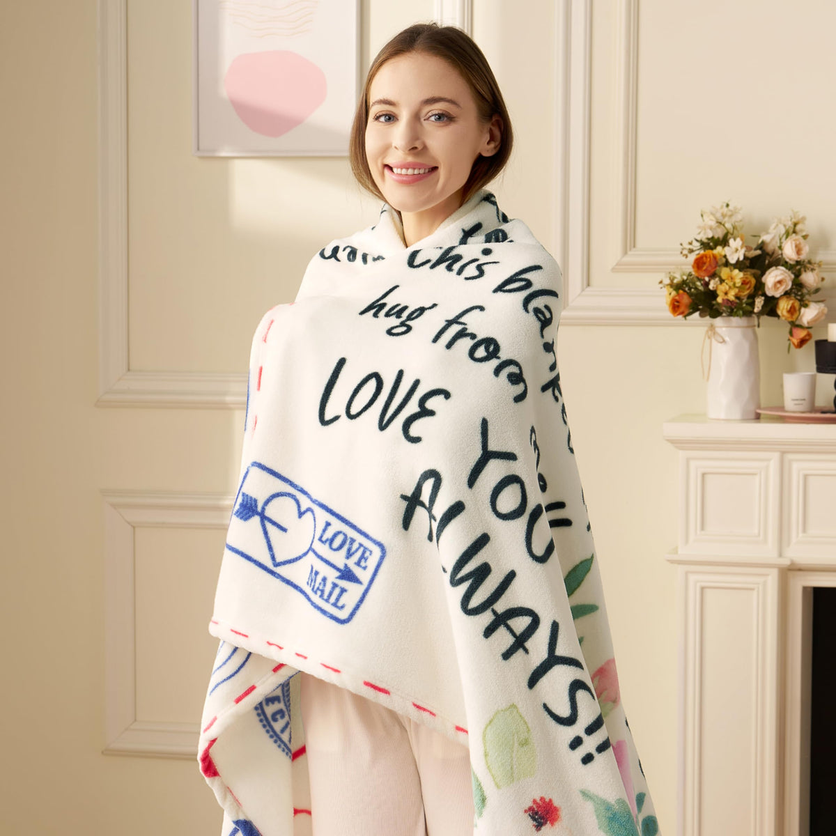 Joiedomi mom-love-message-blanket conveys warmth and appreciation.