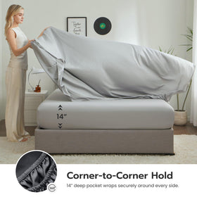 Joiedomi queen pillowcases in dark grey, smooth surface for restful sleep.