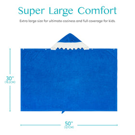 Joiedomi Shark Hooded Towel double-button closure easy wear