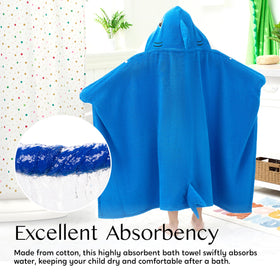 Joiedomi Shark Hooded Towel hood detail with double-button neck
