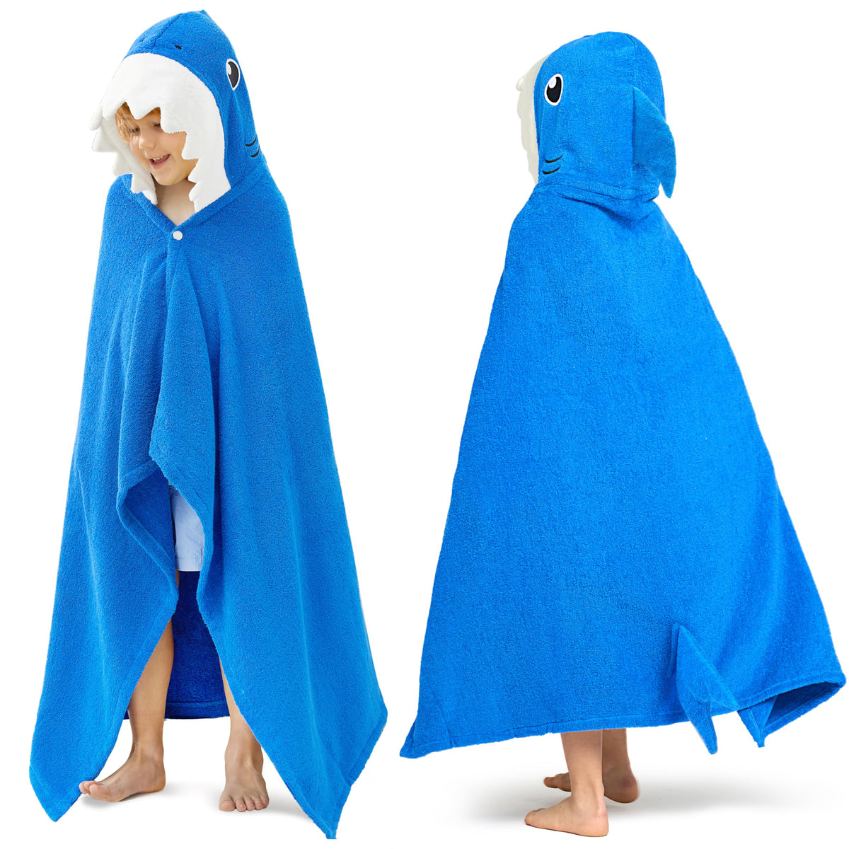 Joiedomi Shark Hooded Towel for kids after bath, soft and highly absorbent