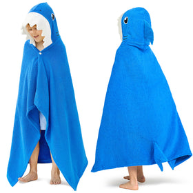 Joiedomi Shark Hooded Towel for kids after bath, soft and highly absorbent