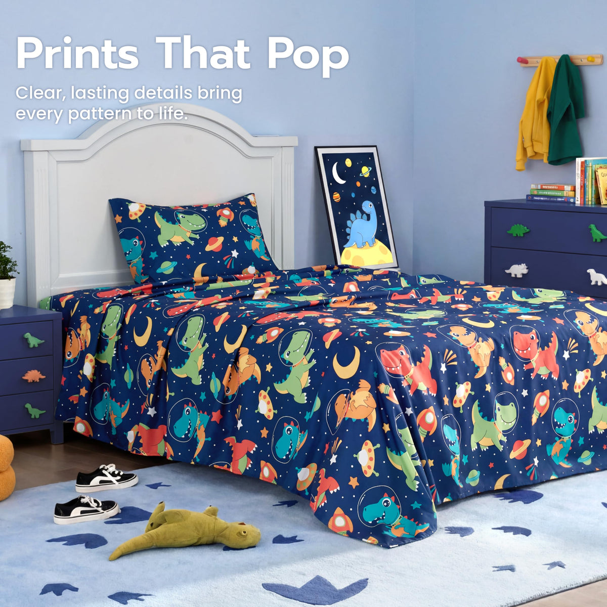 Joiedomi Space Dinosaur pillowcase included in the set