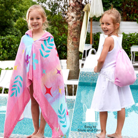 Joiedomi Unicorn Hooded Towel with harmless material, safe for children