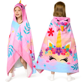 Joiedomi Unicorn Hooded Towel for kids, 50x30 size, after bath