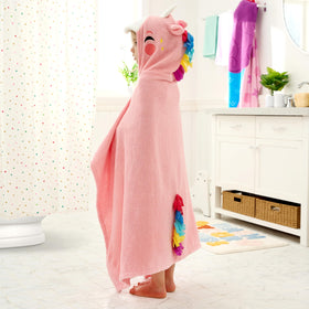 Joiedomi Unicorn Hooded Towel plush fabric close-up shows softness.