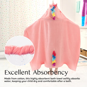 Joiedomi Unicorn Hooded Towel poolside drying quickly.