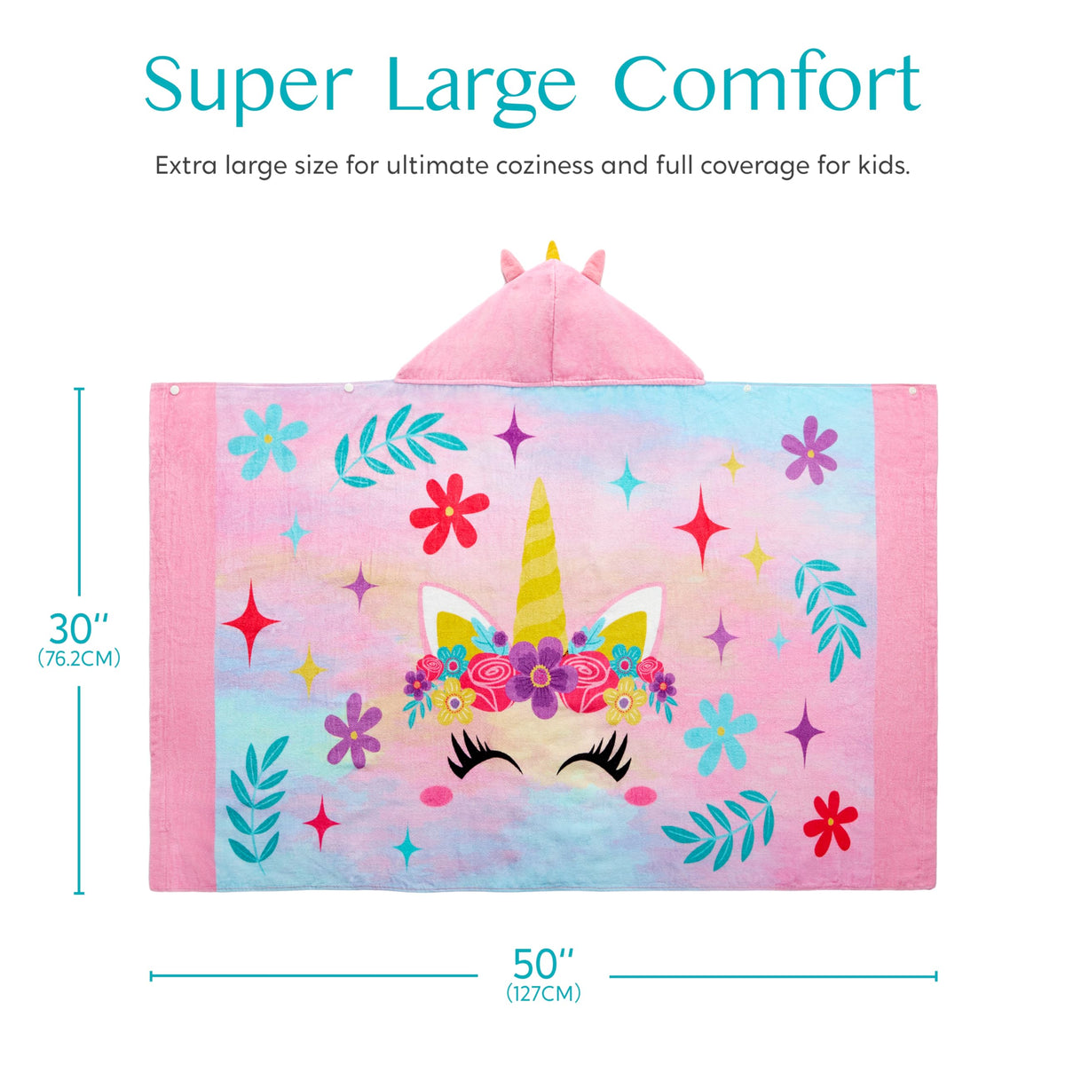 Joiedomi Unicorn Hooded Towel with shoulder bag for travel