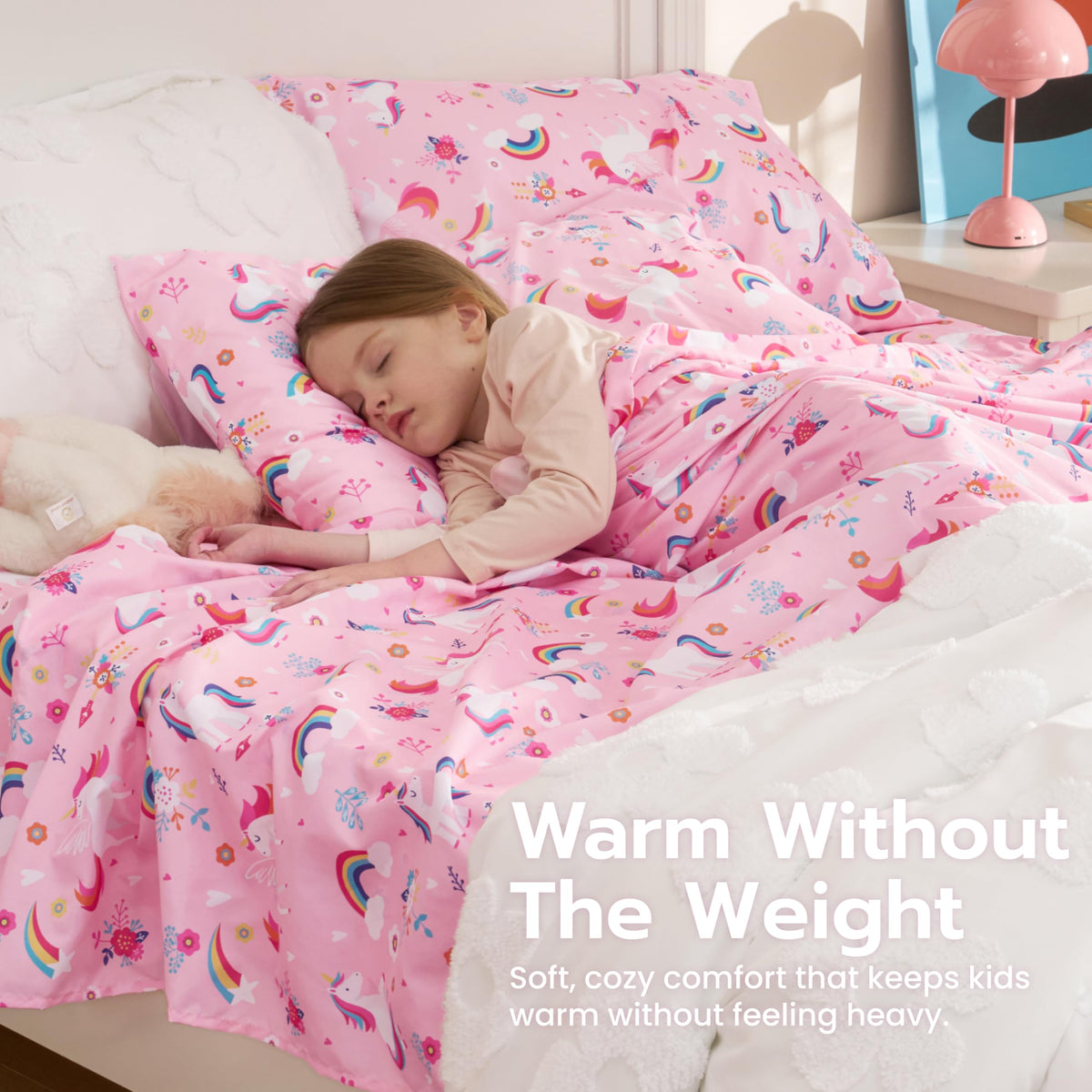 Joiedomi Unicorn Twin Sheet Set deep-pocket detail for thick mattresses