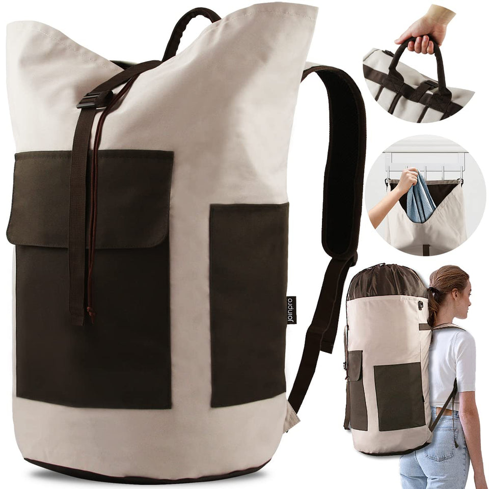 JOINPRO laundry backpack 125L capacity for heavy dorm loads.